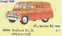 <a href='../files/catalogue/Corgi/403m/1959403m.jpg' target='dimg'>Corgi 1959 403m  Bedford 12cwt Van KLG Mechanical</a>
