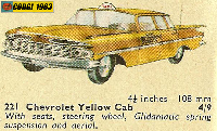 <a href='../files/catalogue/Corgi/221/1963221.jpg' target='dimg'>Corgi 1963 221  Chevrolet Yellow Cab</a>
