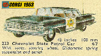 <a href='../files/catalogue/Corgi/223/1963223.jpg' target='dimg'>Corgi 1963 223  Cherolet State Patrol Car</a>
