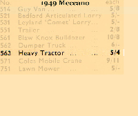 <a href='../files/catalogue/Dinky/563/1949563.jpg' target='dimg'>Dinky 1949 563  Blaw Knox Heavy Tractor</a>
