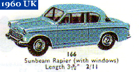 <a href='../files/catalogue/Dinky/166/1960166.jpg' target='dimg'>Dinky 1960 166  Sunbeam Rapier Saloon</a>