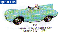 <a href='../files/catalogue/Dinky/238/1962238.jpg' target='dimg'>Dinky 1962 238  Jaguar Type D Racing Car</a>