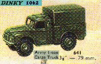 <a href='../files/catalogue/Dinky/641/1962641.jpg' target='dimg'>Dinky 1962 641  Army 1-ton Cargo Truck</a>