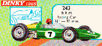 <a href='../files/catalogue/Dinky/243/1965243.jpg' target='dimg'>Dinky 1965 243  BRM Racing Car</a>